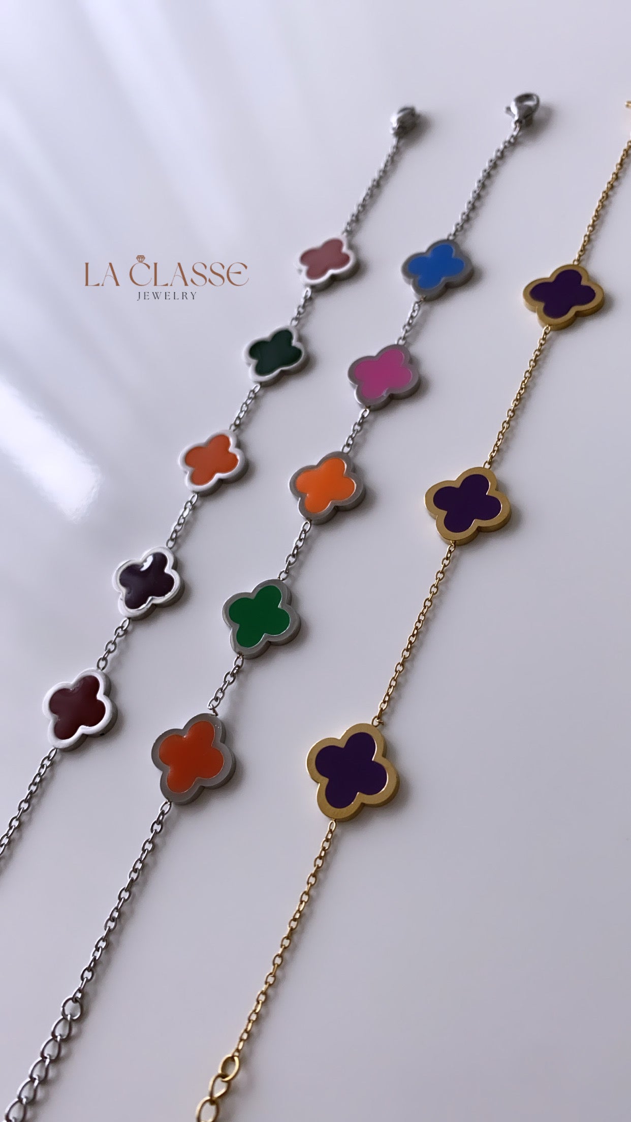 Multicolor Flower Bracelet Silver