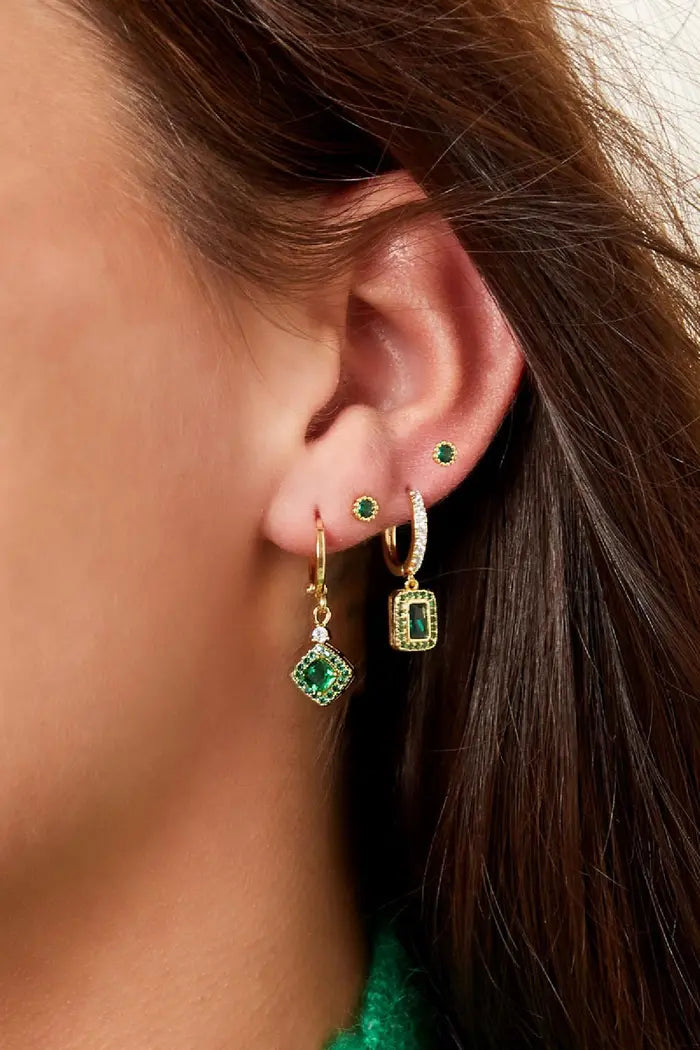 Amirah Earrings Green & Gold