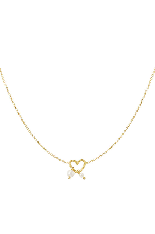 Open Heart Pearl Necklace