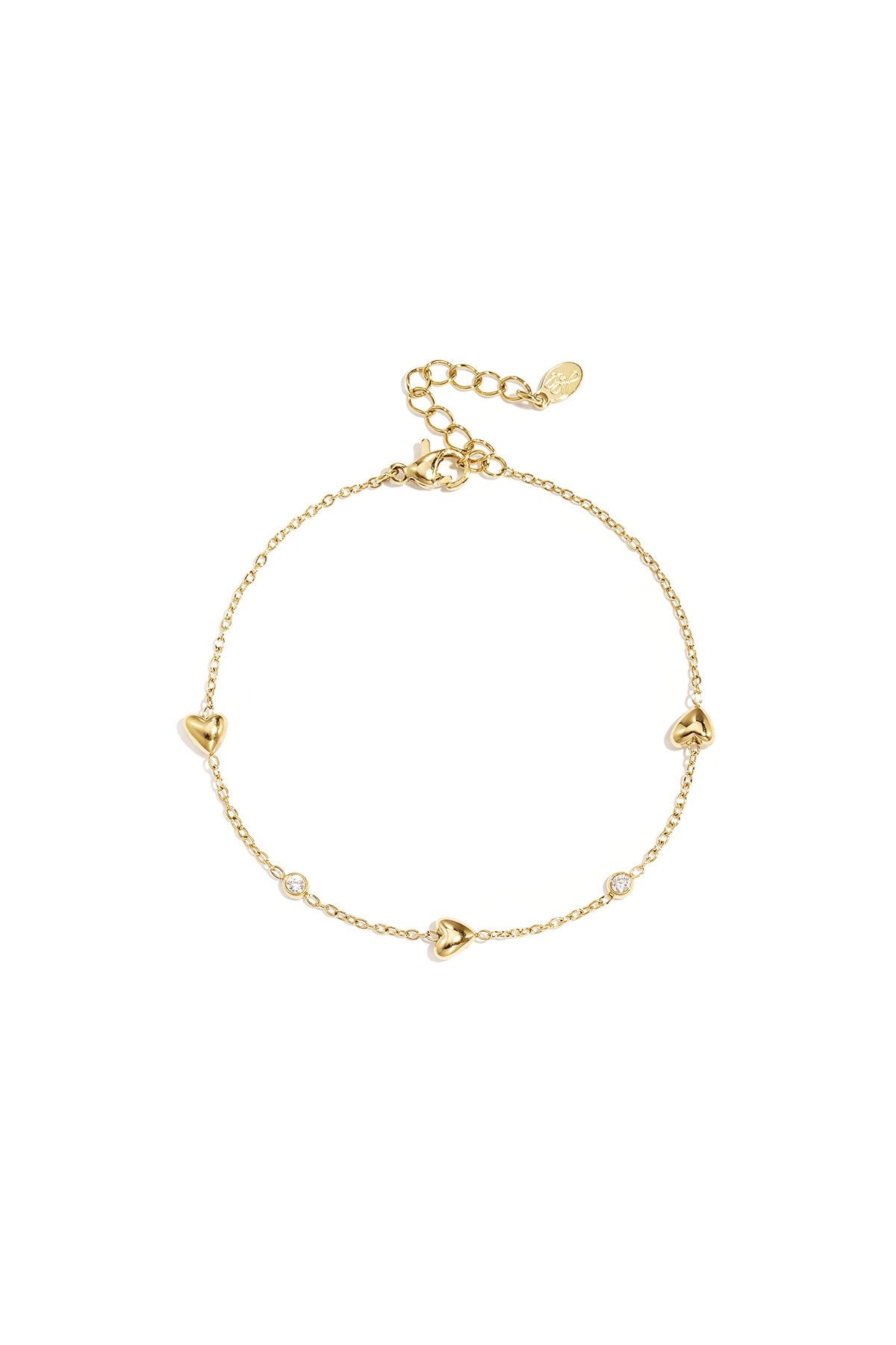 Triple Heart & Diamond Bracelet