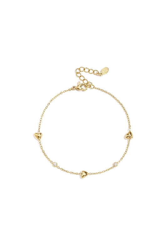 Triple Heart & Diamond Bracelet