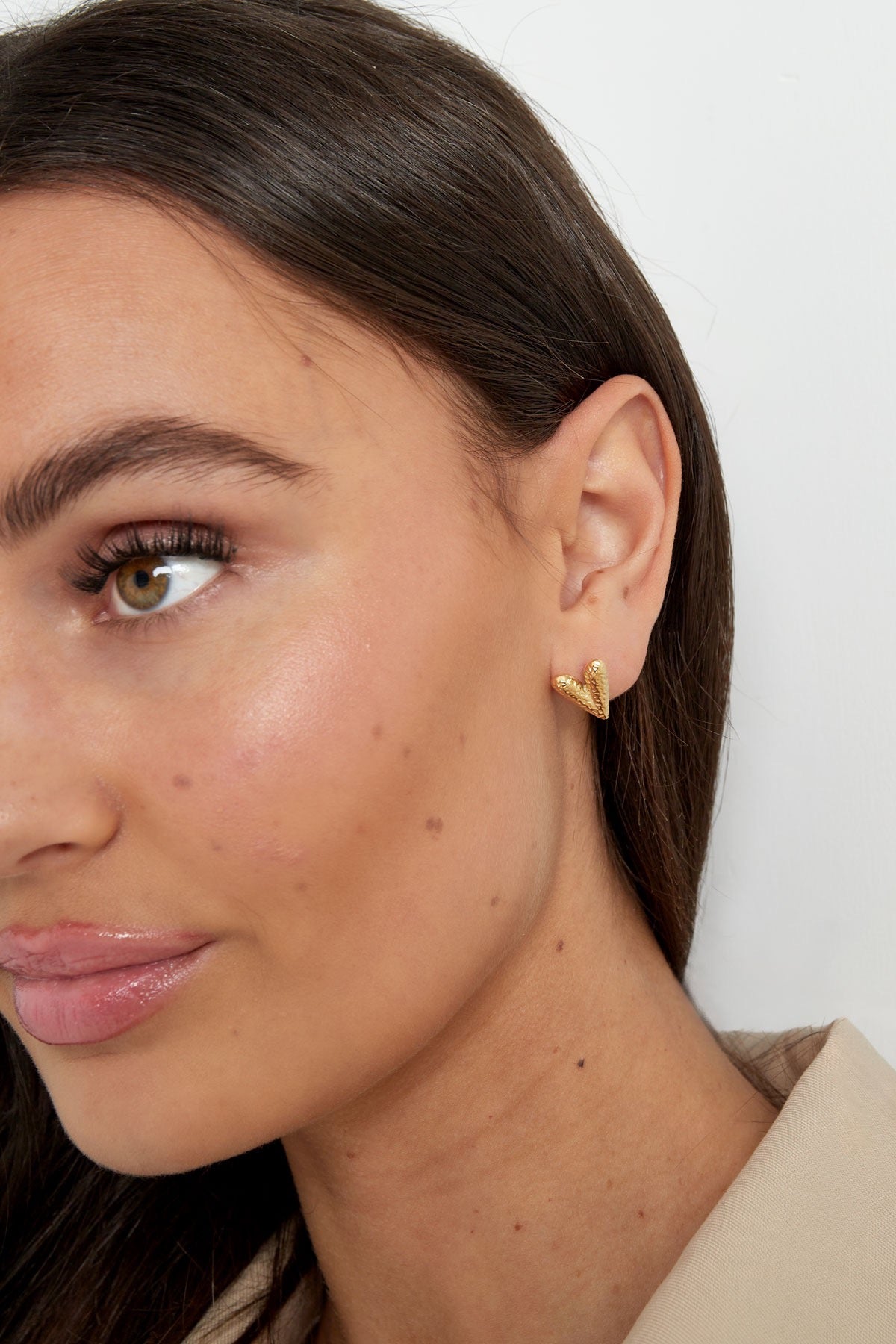 Hearts Earstud Gold