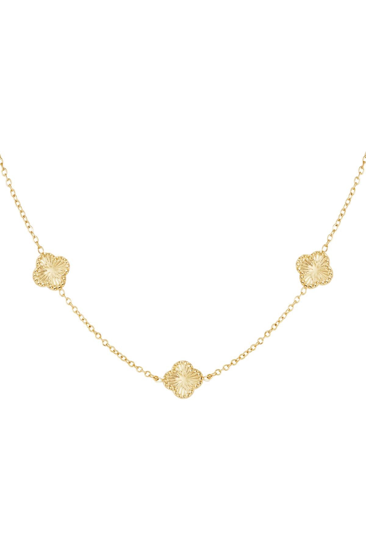 Triple Flower Necklace Gold