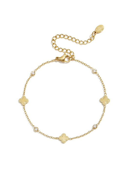 Diamond & Flower Bracelet