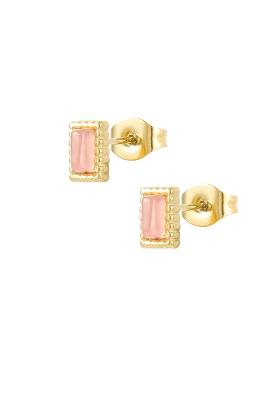 Emillia Earstuds Pink & Gold