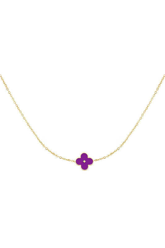 Necklace Singel Flower Purple