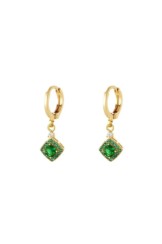 Amirah Earrings Green & Gold